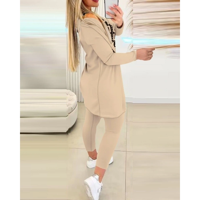 Kadın Uzun Kollu Krep üçlü Takım