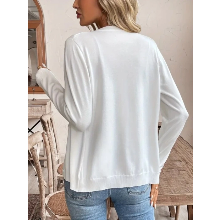 Kadın Uzun Kollu önden Düğmeli Triko Ceket