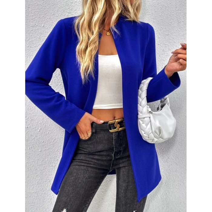 Kadın Uzun Kollu önü Açık Uzun Modal Ceket