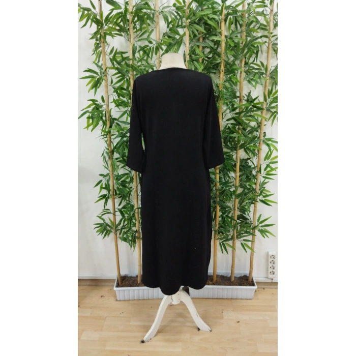 Kadın Uzun Kollu V şerit Yakalı Viskon Iki Iplik Elbise