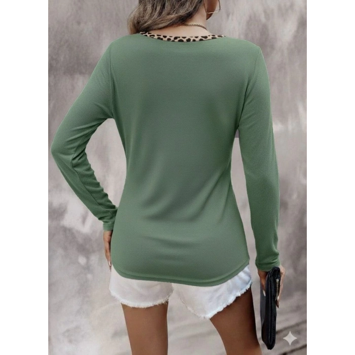 Kadın Uzun Kollu V Yakalı Kaşkorse Bluz