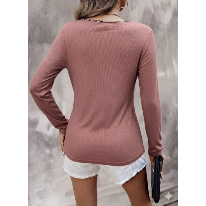 Kadın Uzun Kollu V Yakalı Kaşkorse Bluz