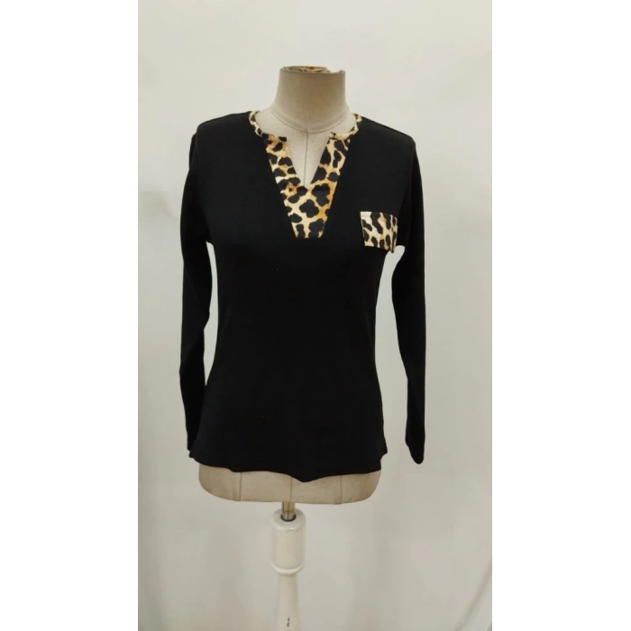 Kadın Uzun Kollu V Yakalı Kaşkorse Bluz