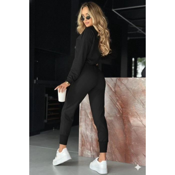 Kadın Uzun Kollu V Yakalı Viskon Iki Iplik Bluz Ve Pantolon Ikili Takım