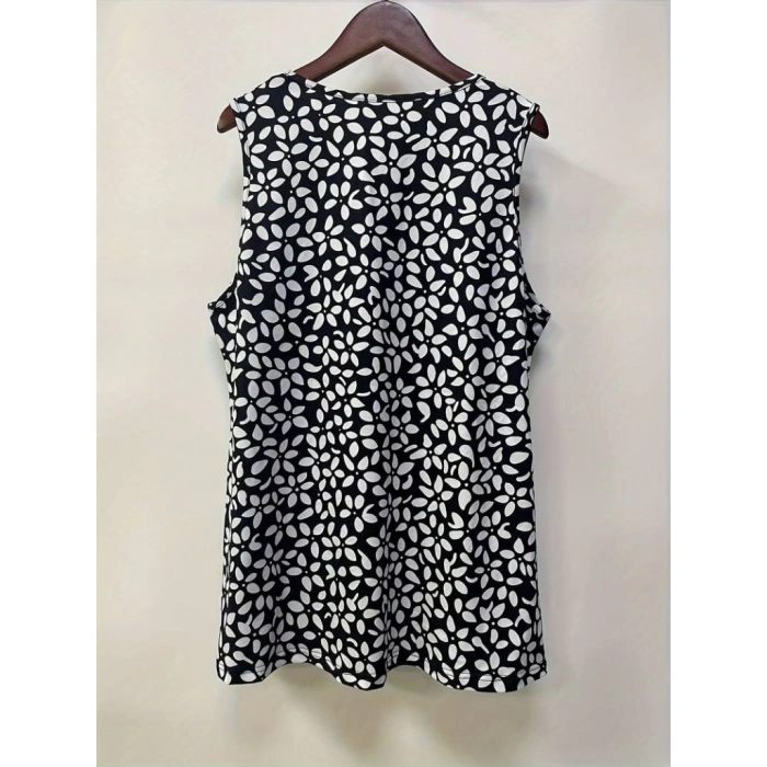 Kadın V Yakalı çiçek Baskılı Salaş Süprem Bluz