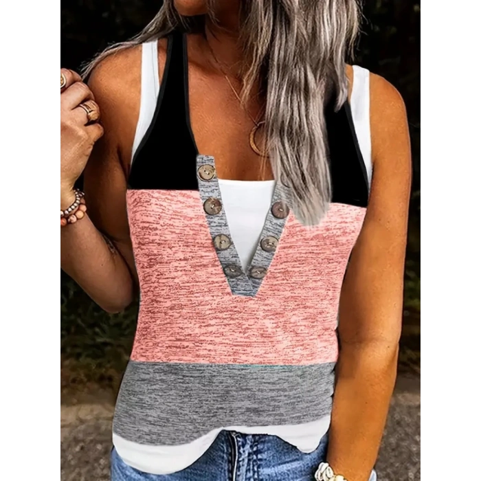 Kadın V Yakalı önden Düğmeli Viskon Bluz