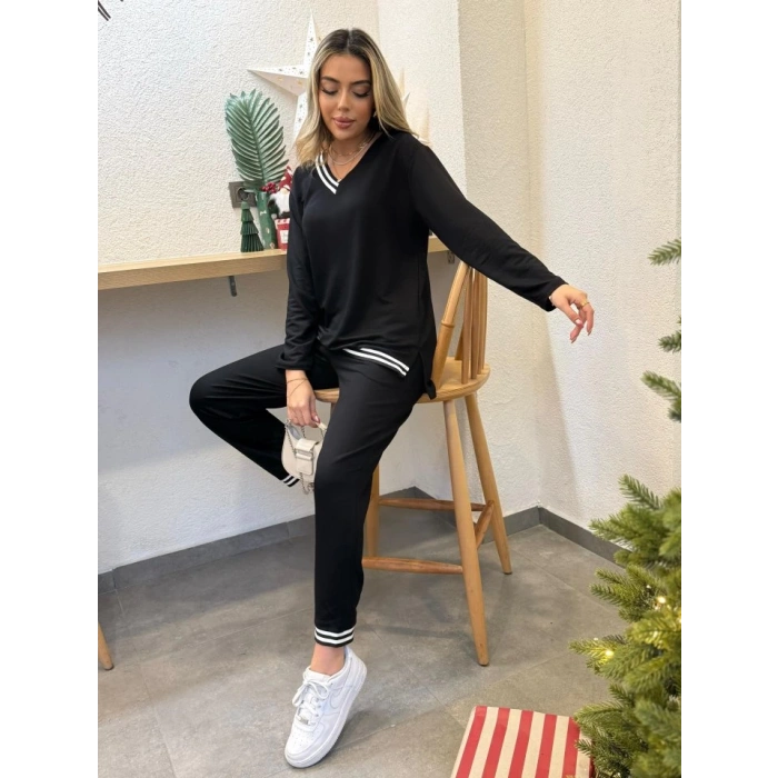 Kadın Yeni Sezon Uzun Kollu Ribana Detay Ikili Takım