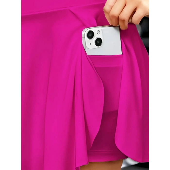 Kadın Yüksek Bel Cepli Sandy Short Etek