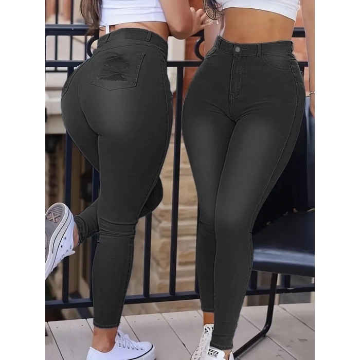 Kadın Yüksek Bel Dar Kesim Kot Pantolon