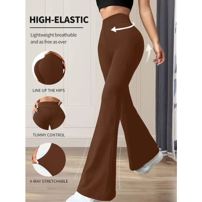 Kadın Yüksek Bel(lastikli) Geniş Paçalı Dalgıç Tayt