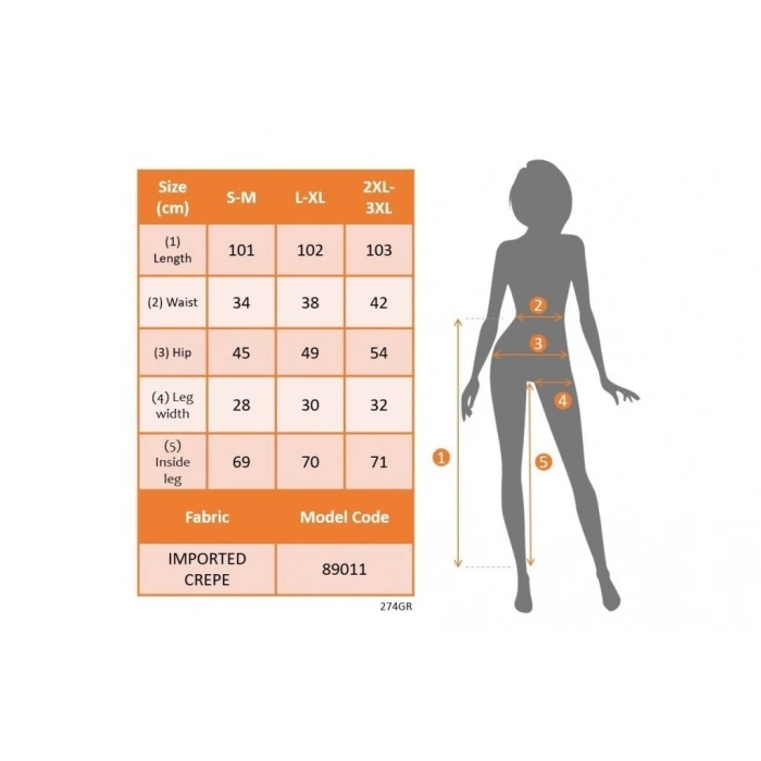 Kadın Yüksek Bel Nervurlu Ithal Krep Pantolon