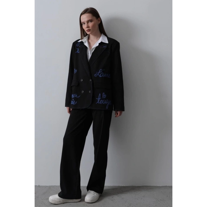 Kalpli Ceket Takım - Siyah