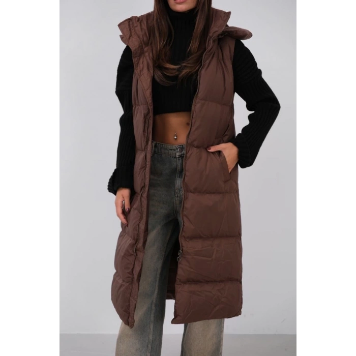 Kapüşonlu Şişme Maxi Yelek