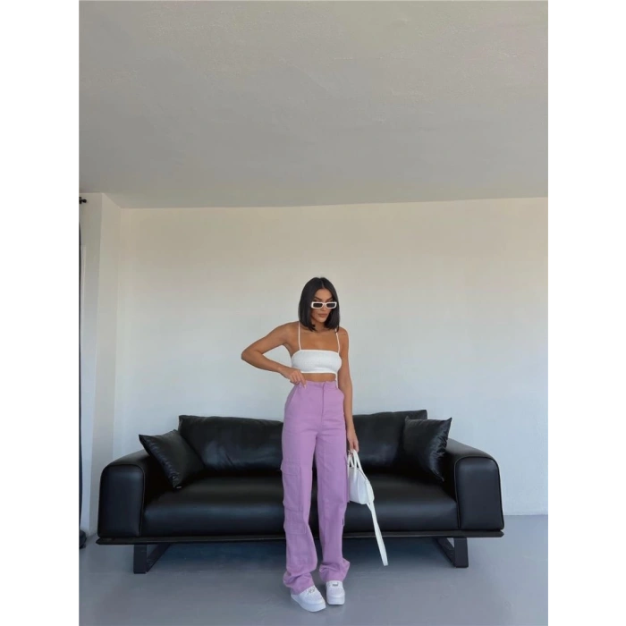 KARGO PANTOLON - Lila