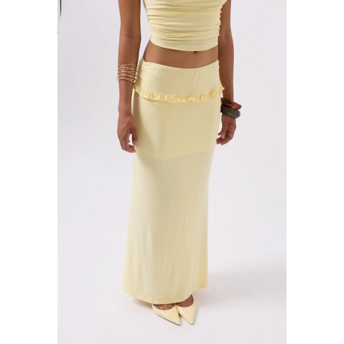 Katlama Bel Detay Maxi Etek