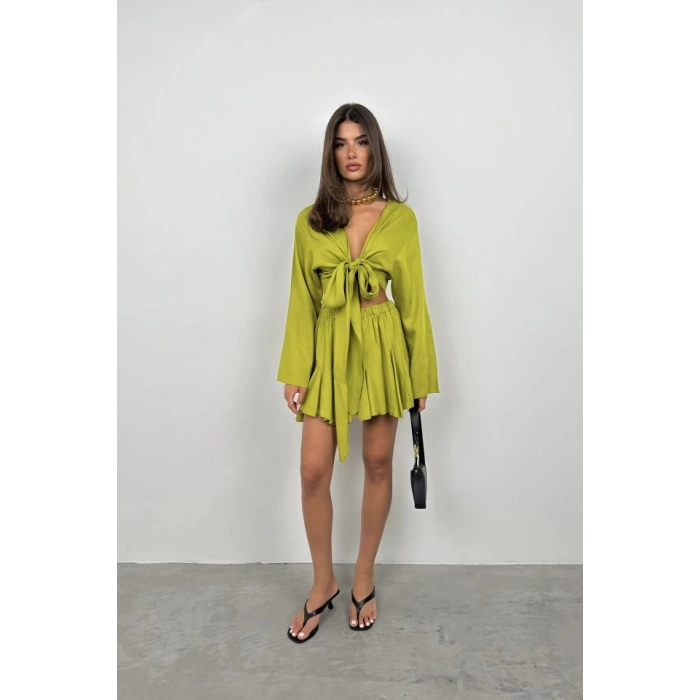 Kayık Yaka Uzun Kol Crop