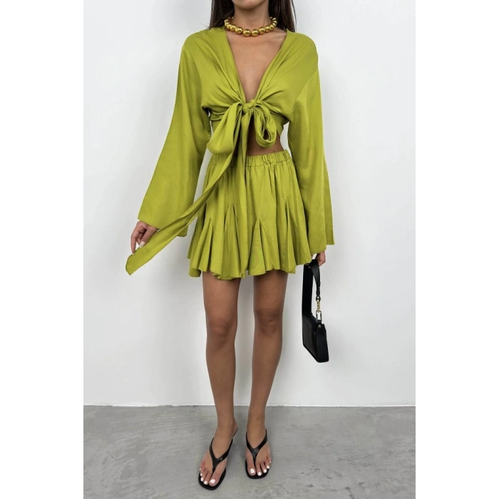 Kayık Yaka Uzun Kol Crop