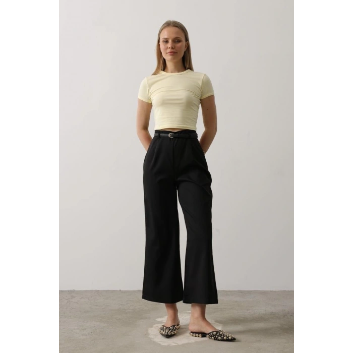 Kemer Pens Detaylı Pantolon - Siyah