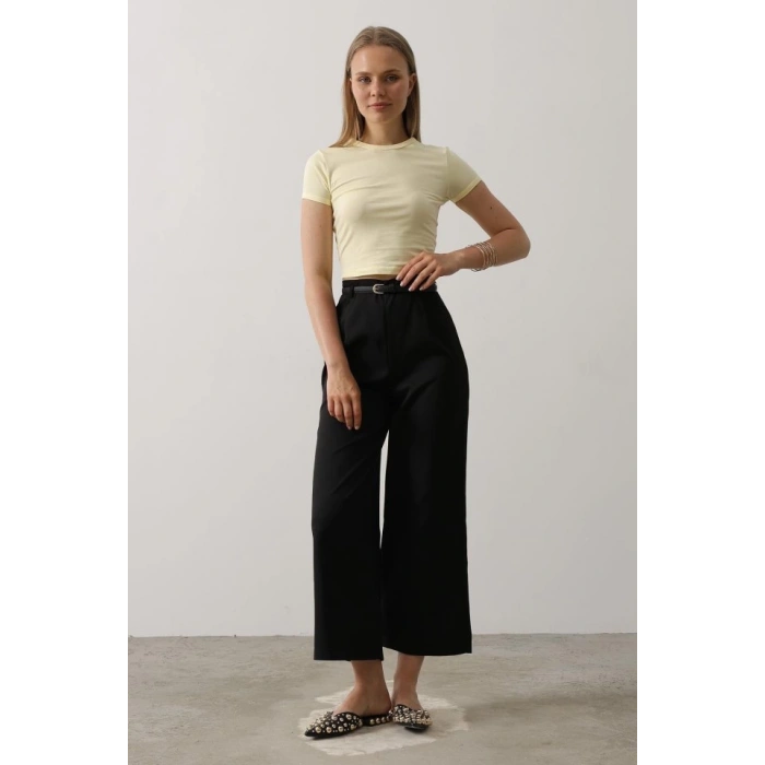 Kemer Pens Detaylı Pantolon - Siyah