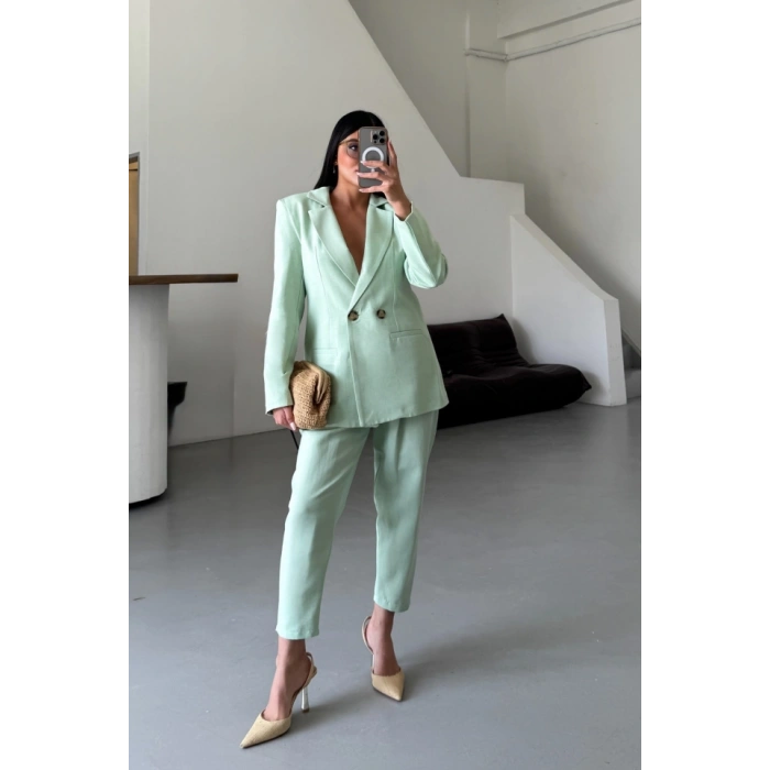 KETEN CEKET - PANTOLON TAKIM - Mint