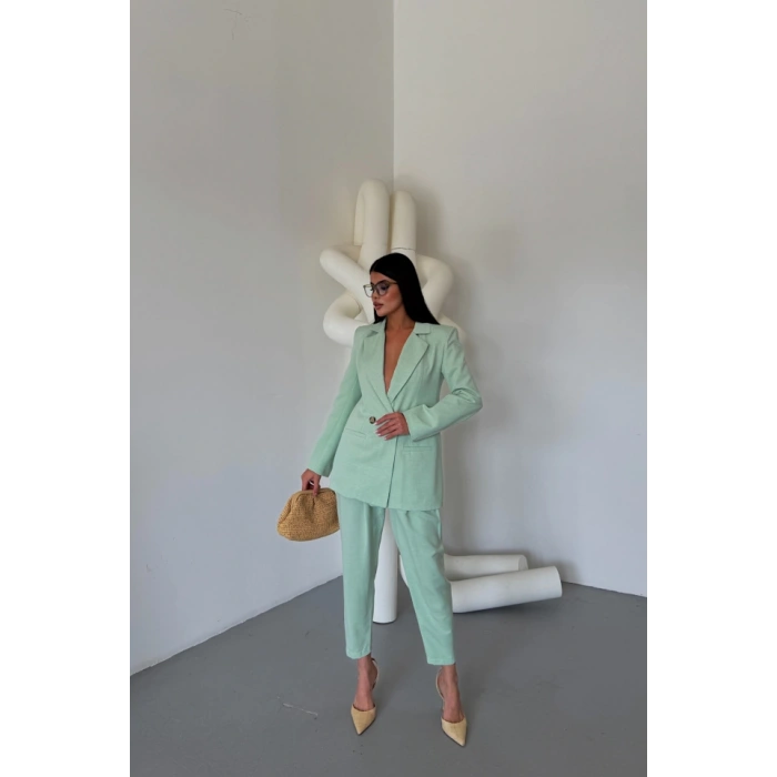 KETEN CEKET - PANTOLON TAKIM - Mint