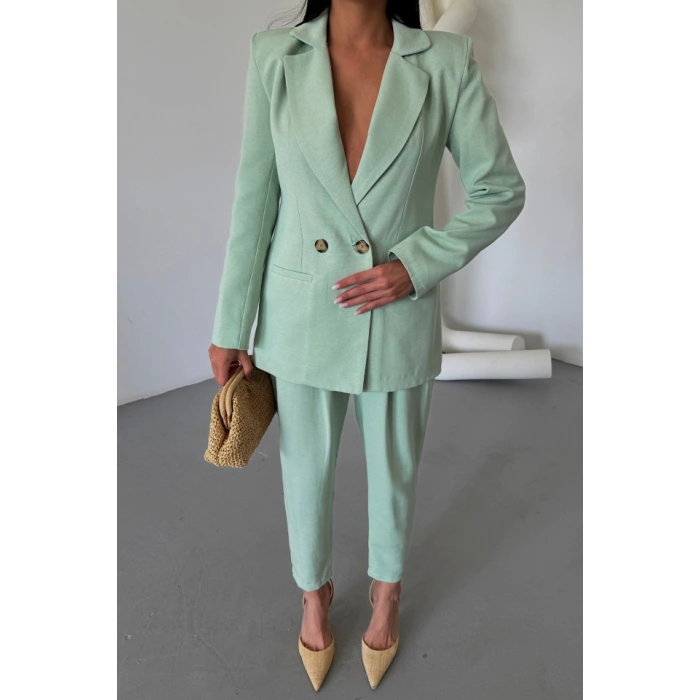 KETEN CEKET - PANTOLON TAKIM - Mint