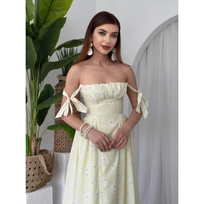 Khalesı Omuz Bağlamalı Elbise