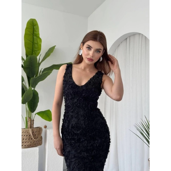 Kren Gül Detaylı Elbise