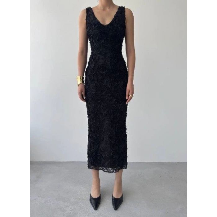 Kren Gül Detaylı Elbise