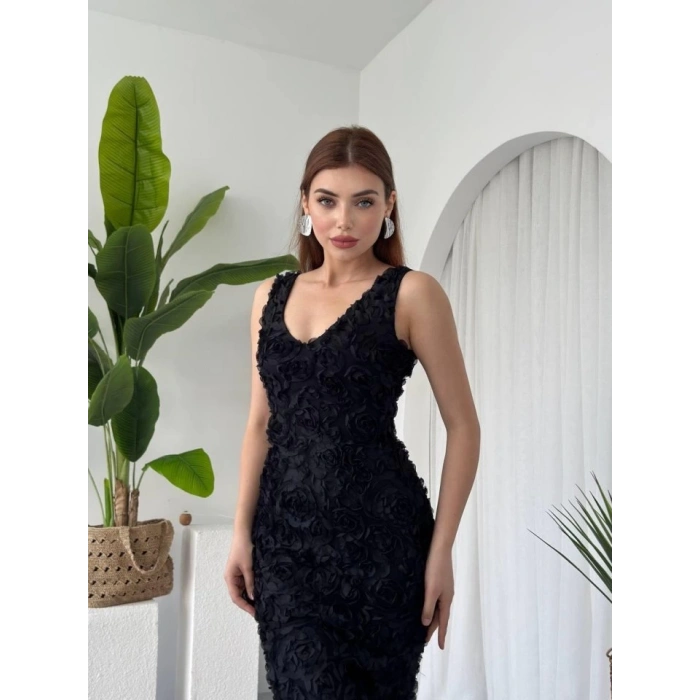 Kren Gül Detaylı Elbise
