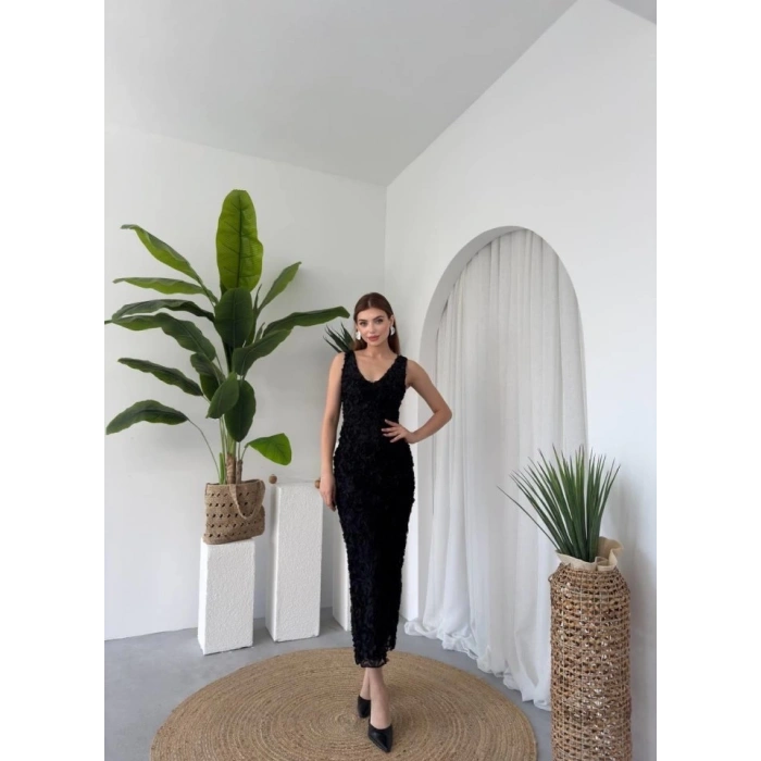 Kren Gül Detaylı Elbise