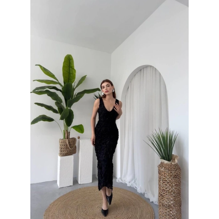 Kren Gül Detaylı Elbise