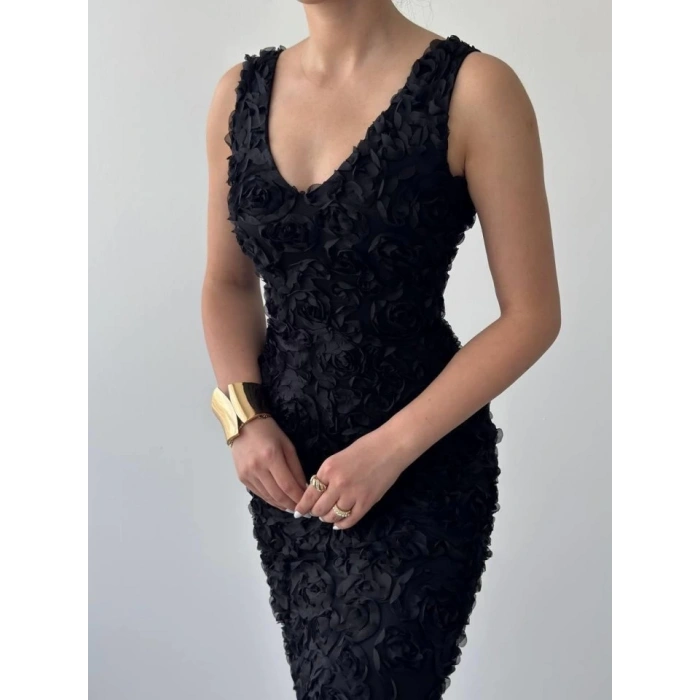 Kren Gül Detaylı Elbise