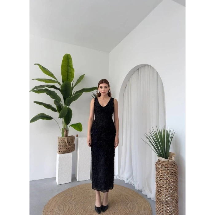 Kren Gül Detaylı Elbise