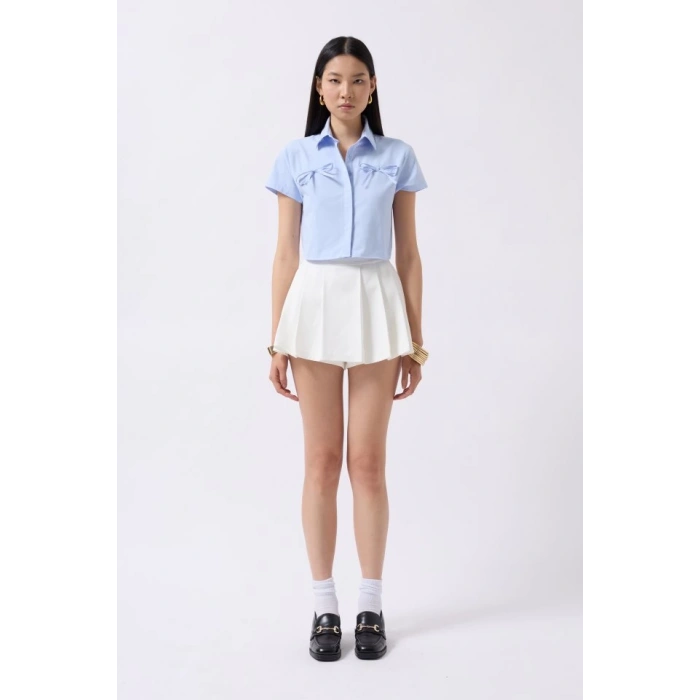 Kurdele Detay Crop Gömlek