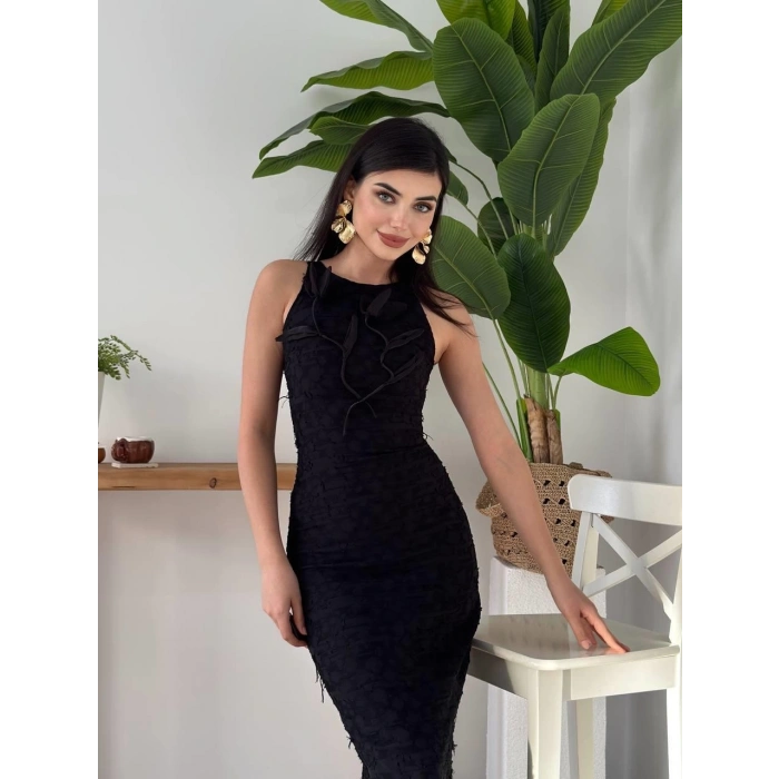 Lers Çiçek Detaylı Elbise