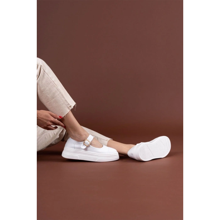 Lunni Beyaz Keten Spor Ayakkabı