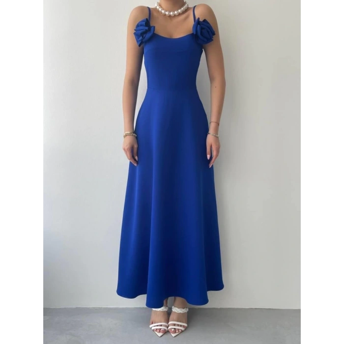 Matilda Gül İp Askılı Elbise