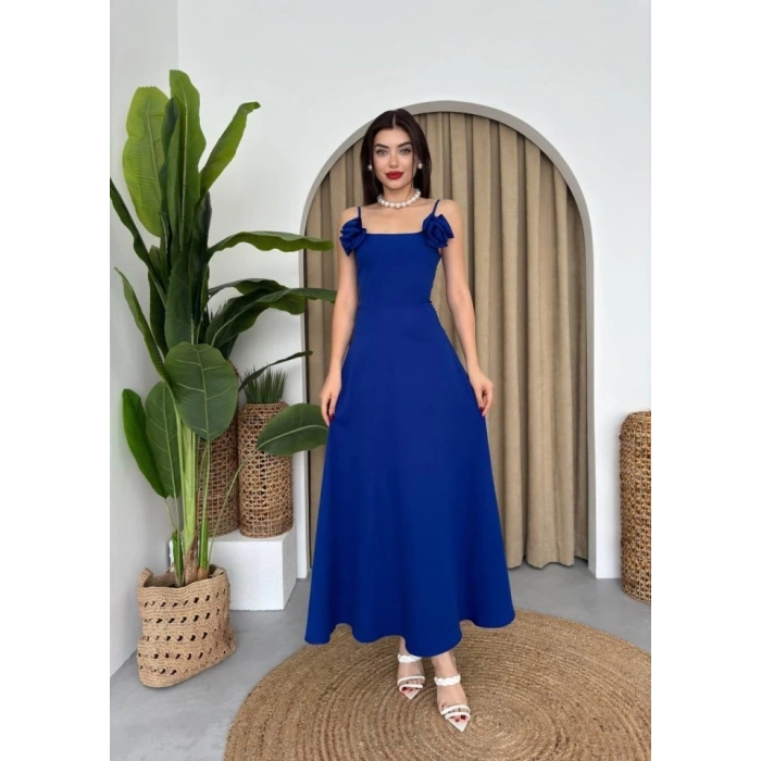 Matilda Gül İp Askılı Elbise