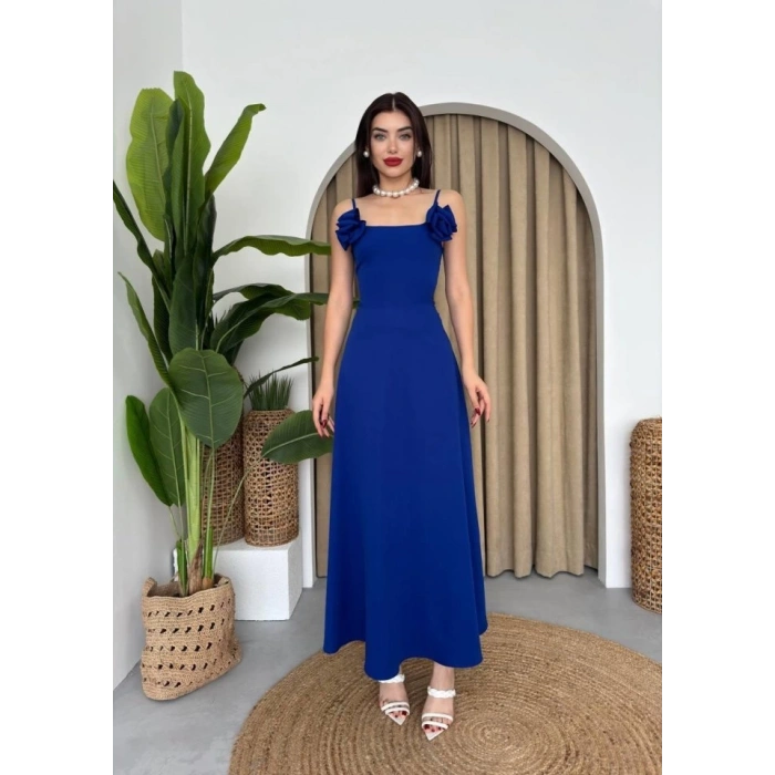 Matilda Gül İp Askılı Elbise