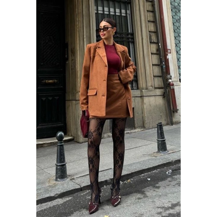 Mini Etekli Süet Takım 9935