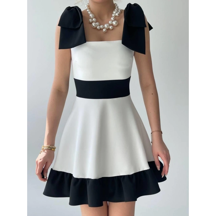 Miron Omuz Fiyonklu Elbise