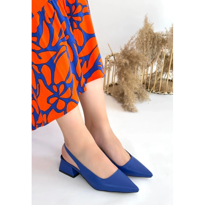 Morji Mavi Cilt Topuklu Ayakkabı