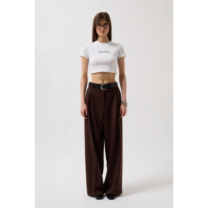 Nepo Baskılı Crop T-Shirt