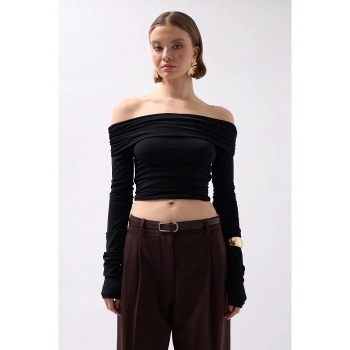 Omuz Dekolte Straplez Bluz