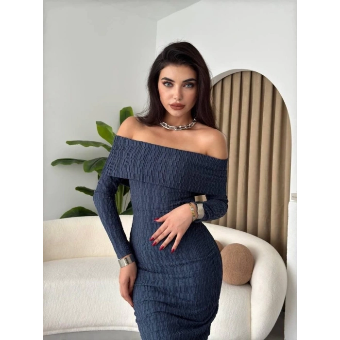 Ovieda Madonna Yaka Elbise