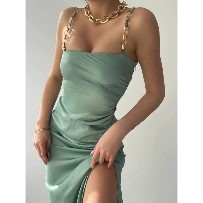 Oxpo Yırtmaç Detaylı Elbise