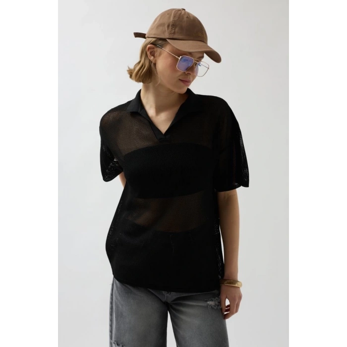 Polo Yaka TransparanT-Shirt