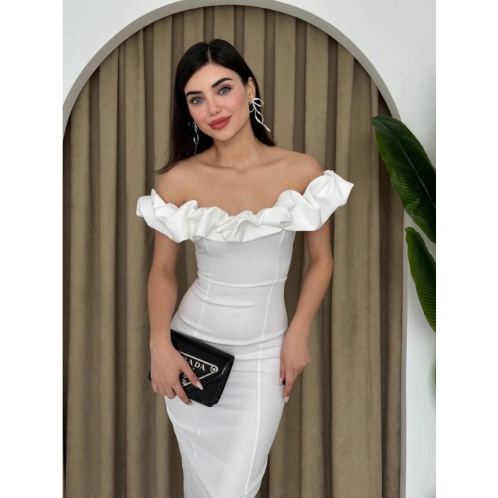 Popi Madonna Yaka Kalem Elbise