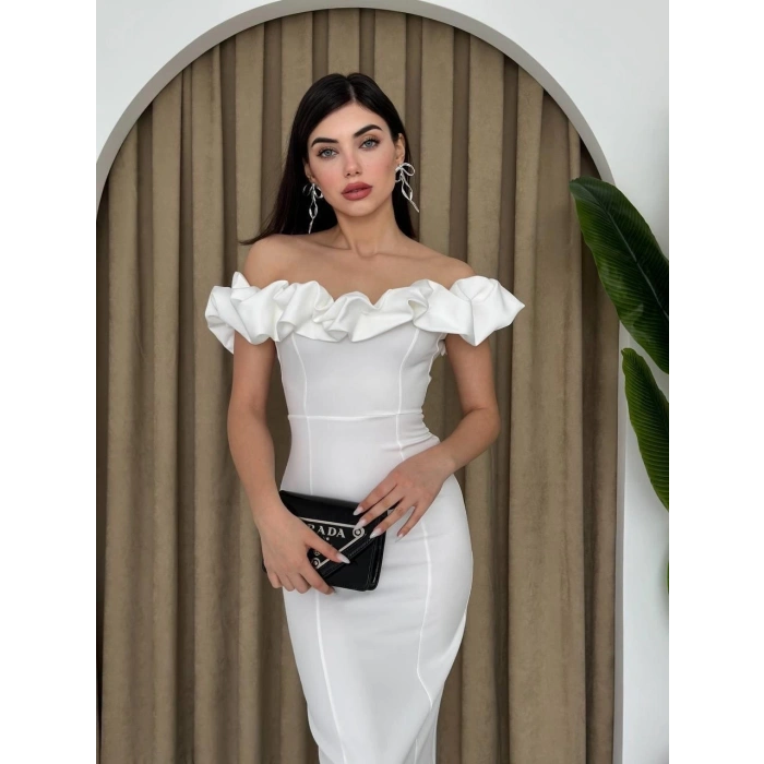 Popi Madonna Yaka Kalem Elbise